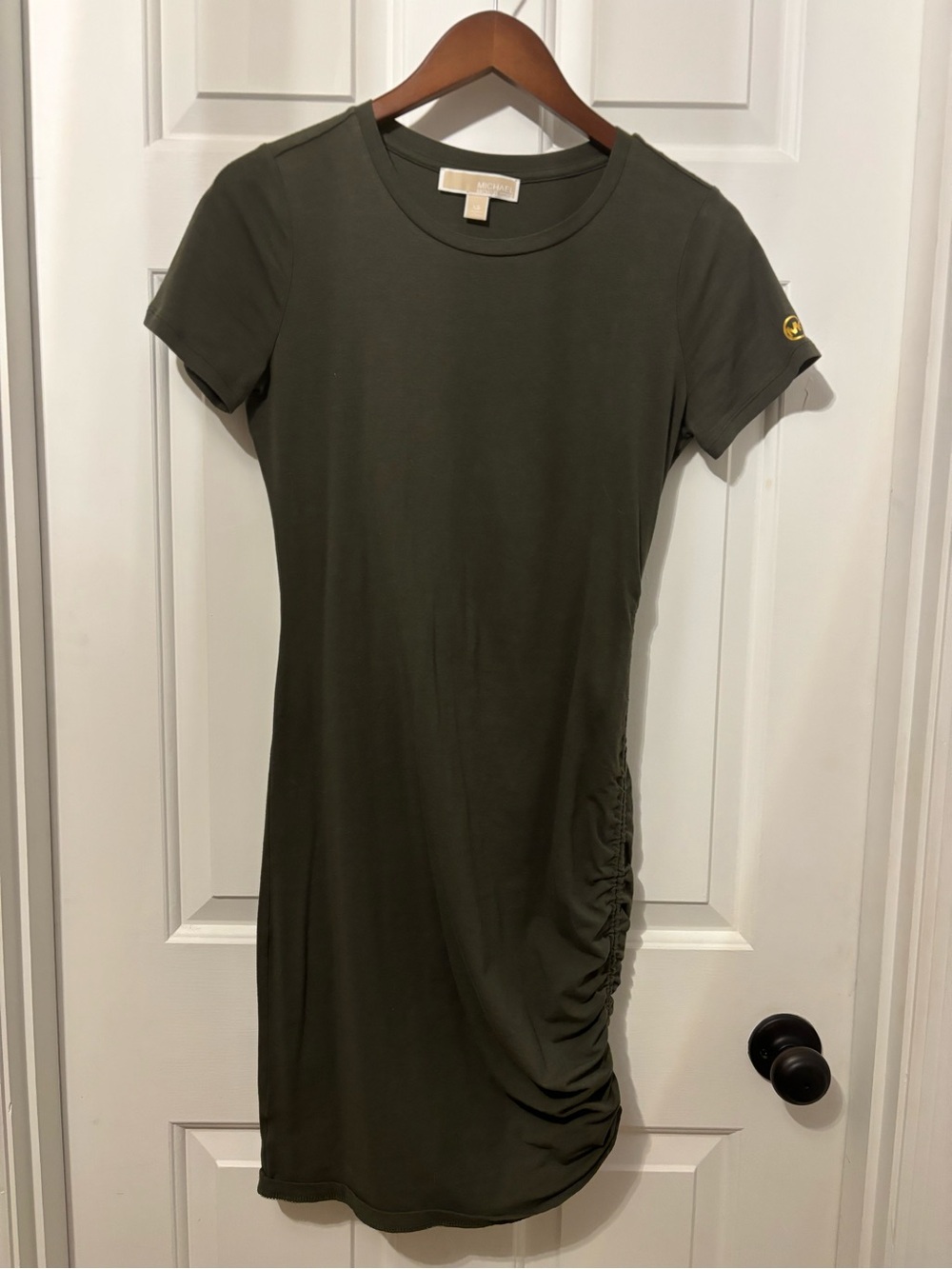 Michael Kors Olive Green Crewneck Tee Dress